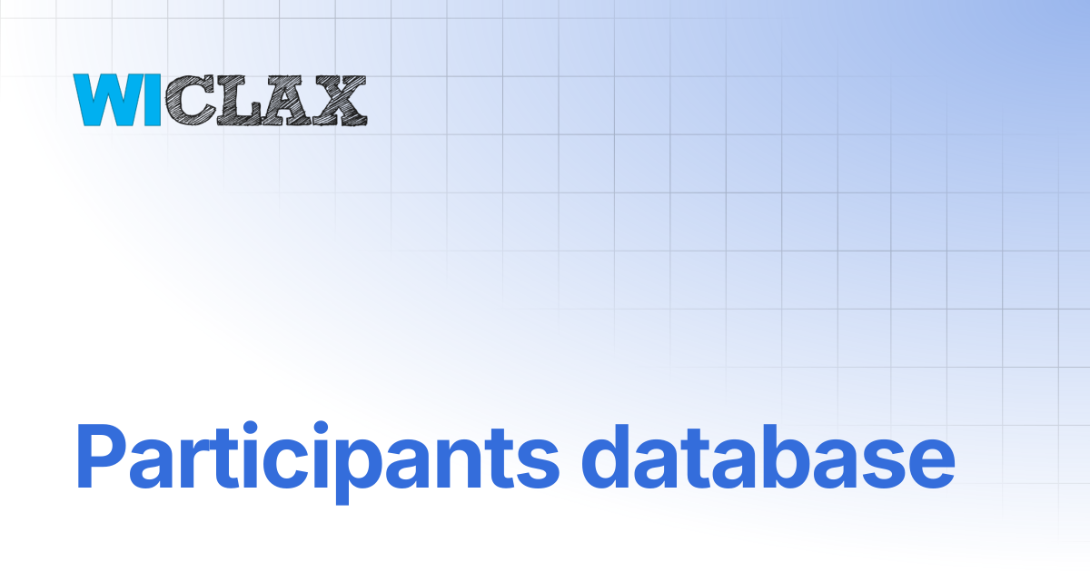 Participants database | documentation