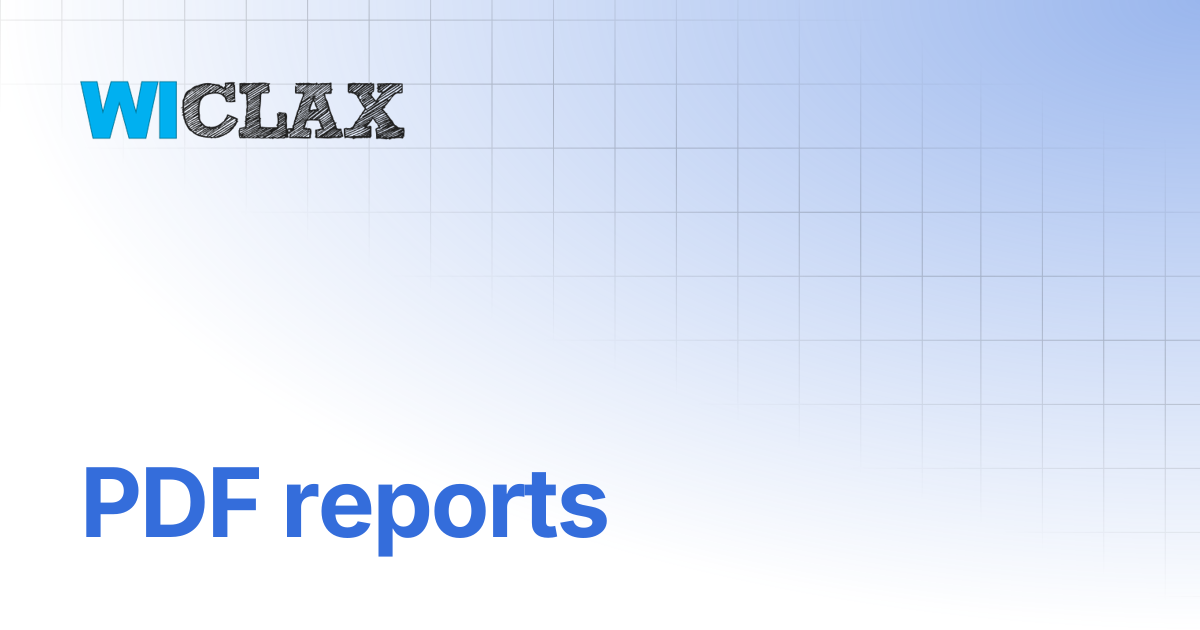 PDF reports | documentation
