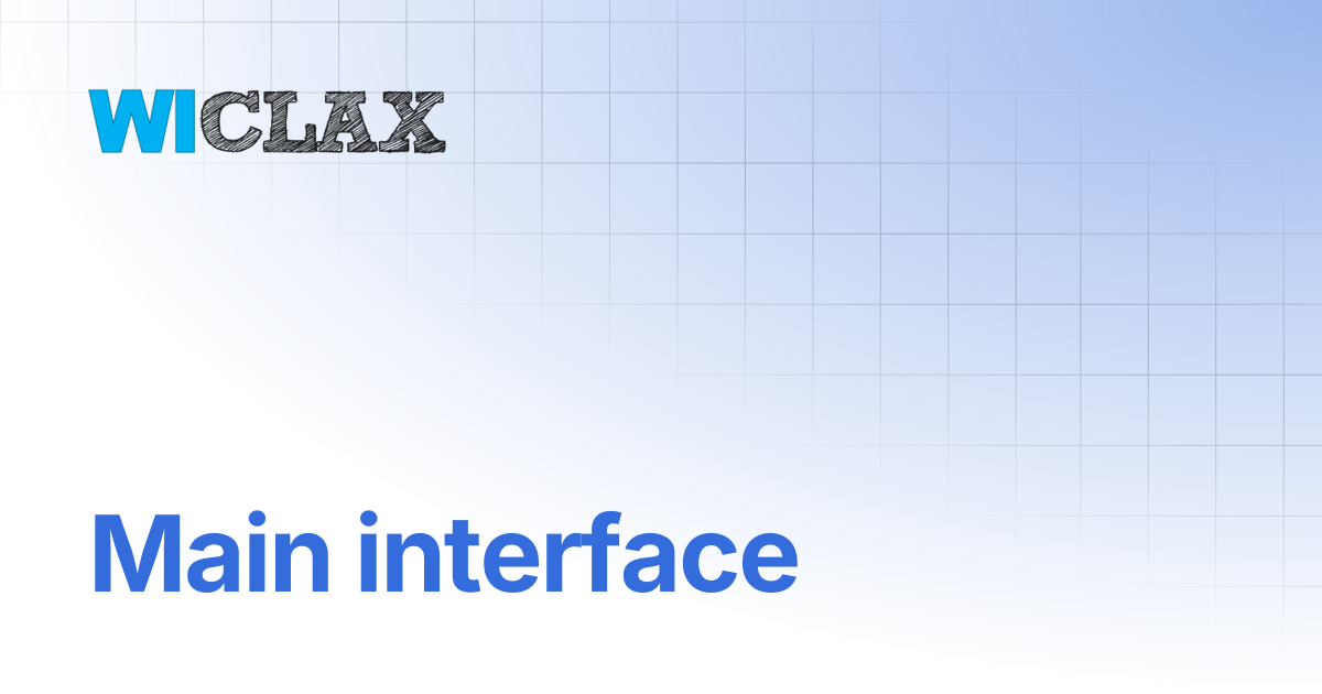 Main interface | documentation