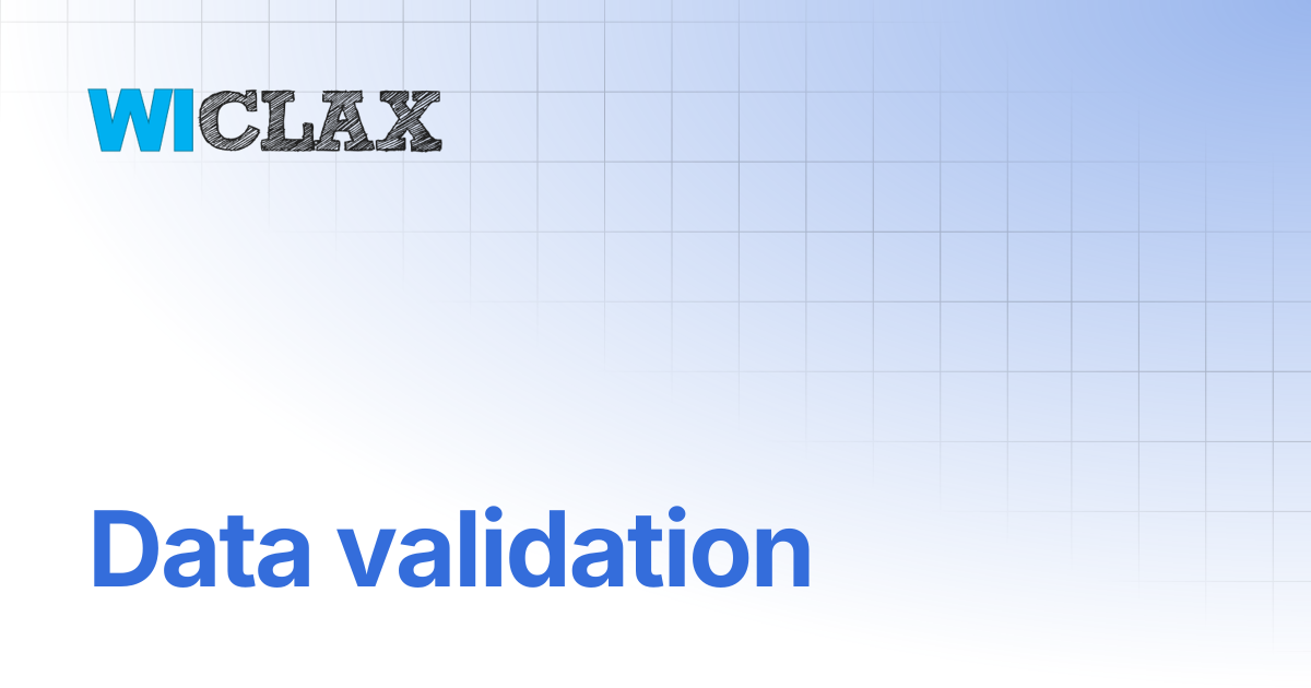 Data validation | documentation
